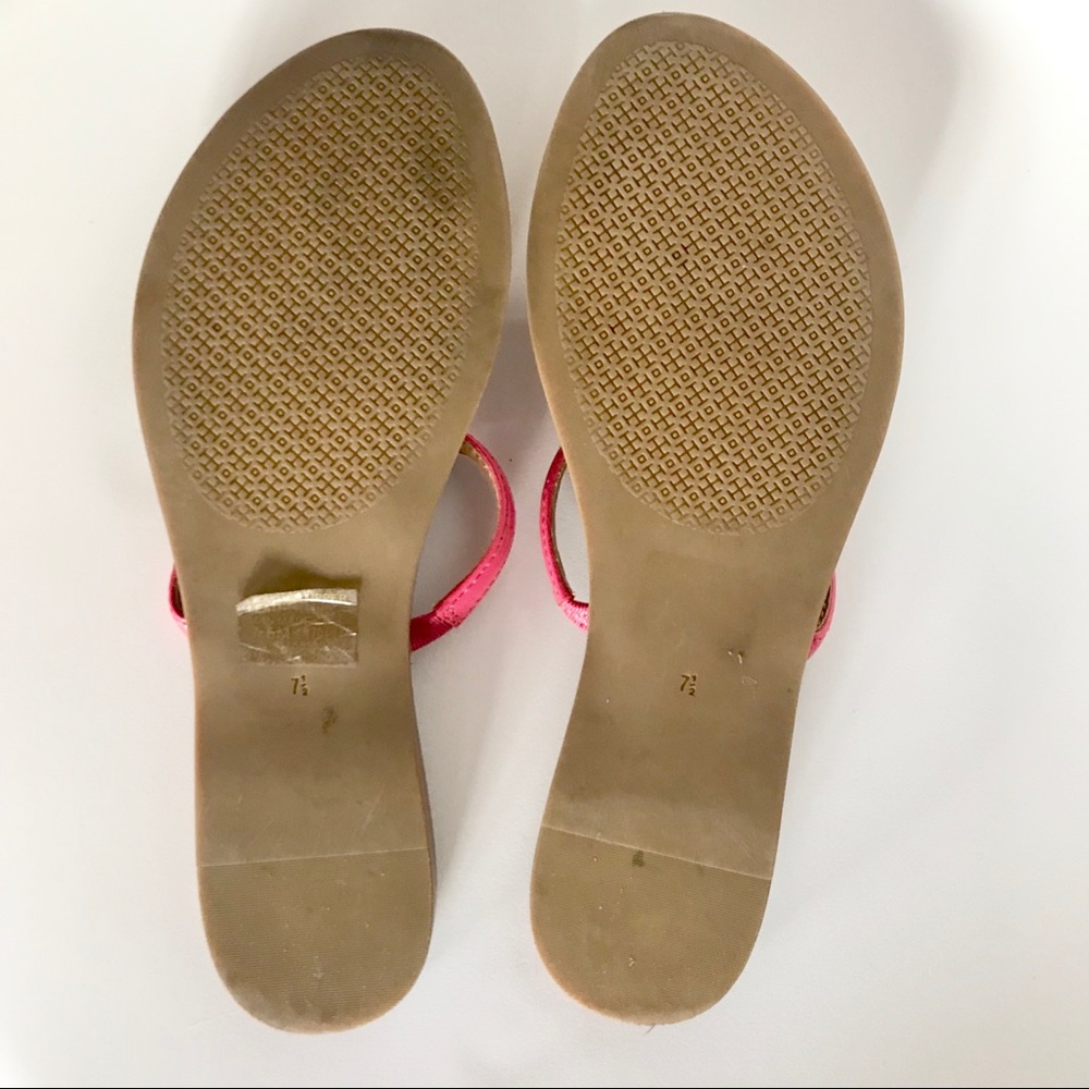 Tory Burch T Logo Flats Thongs Sandals Pink - Picture 4 of 8